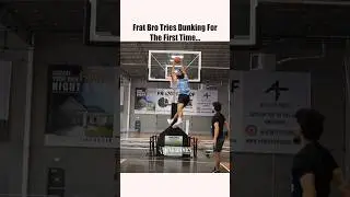 Frat Boy Tries Dunking For 1st Time!