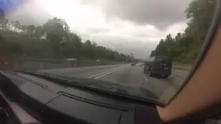 ATL police van enters HOV lane by crossing double white lines