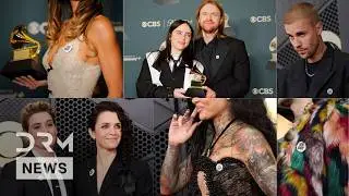 UNSEEN VIDEO: Justin, Hailey, Billie Eilish & Other Stars Wear &lsquo;ICE OUT&rsquo; Pins on Grammys Red Carpet