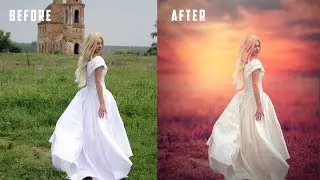 Photoshop Tutorial : Dramatic Sunset Effect Manipulation | Fantasy Tutorial
