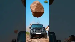 Mahindra Thar Crash Test 💪 #shorts #mahindrathar #mahindra
