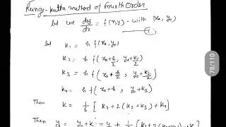Runge-Kutta method of Fourth order