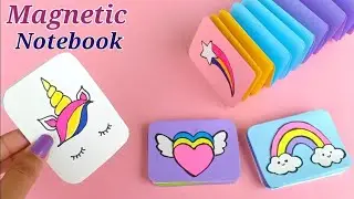 How to make easy mini notebook - back to school - DIY magnetic book