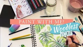 Paint a Monstera Plant with me, using woodless pencils!