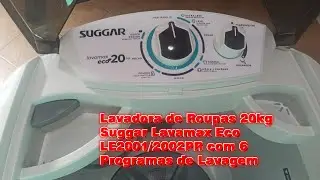 Lavadora de Roupas 20kg Suggar Lavamax Eco LE2001/2002PR com 6 Programas de Lavagem