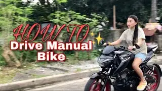 LEARNING HOW TO DRIVE MANUAL BIKE (hinabol ng aso) | JChris&Maybelyn