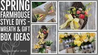 Spring Farmhouse Style DIYs || Wreath & Gift Box Ideas || Spring Decor 2023