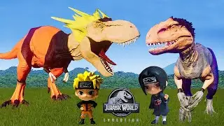 NEW NARUTO CHARACTER MOD!! KAKASHI, SASUKE, MADARA | DINOSAUR BATTLE || JURASSIC WORLD EVOLUTION