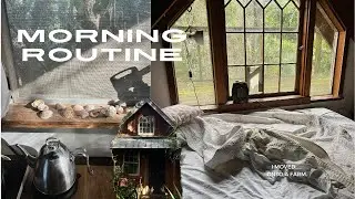 7 am farm life morning routine | life living in a cabin on a farm as a digital nomad