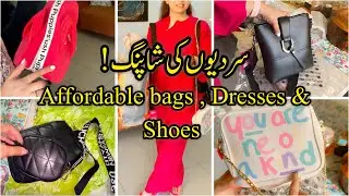 looking for winter dress under budget 😍 winter coord set || Affordable Bags & Shoes~ winter shopping