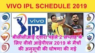 VIVO IPL 2019 Match Schedule for 1st Two Weeks Announced | VIVO IPL Schedule 2019 - Part 1