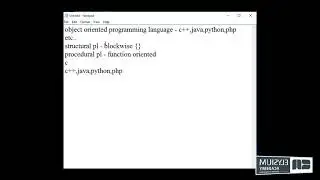 Object oriented programming language