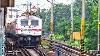 Chennai Rajdhani express || LGD WAP-7 || Crossing NS - GNT Passenger at Krishna bridge outer