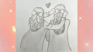 Best Friends Forever Drawing | Cute Friendship Sketch Art#FriendshipDrawing #BestFriendsForever