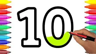 Learn and Color Numbers from 1 - 10 Coloring Book | Coloring Pages 1 to 10 | #ColoringPainting -17