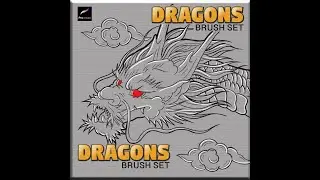 Created a tattoo stencil with the Dragon brush sets from Superb Tattoos