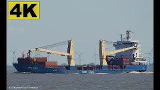 BBC KIBO - Shipspotting Germany 🇩🇪 IMO 9508421 - River Elbe near City Otterndorf - 4K VIDEO
