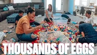FILLING THOUSANDS OF EASTER EGGS BY HAND | HUGE EASTER EGG HUNT