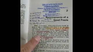Title of Précis 1.It is compulsory. 2.Title can be One or Two .3.It can be a word ,phrase