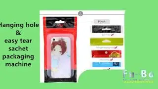 3 & 4 sides sealing pouch packing machine with easy tear notch and peghole hanging hole