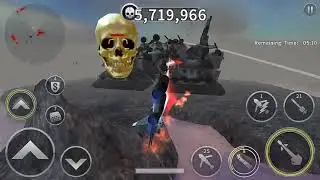 Gunship battle T50  in action in red mission with equipped special weapon and leaser.