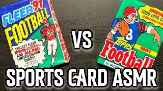 ASMR Football Card Battle! | 1991 Fleer vs 1991 Topps | Sports Card ASMR