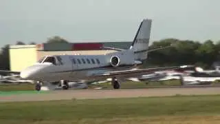 Cessna 550, N725DS, departing KOSH on 8/1/13 at 1918