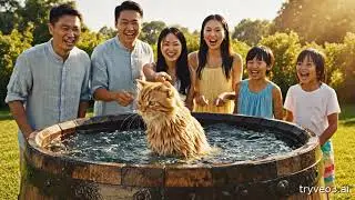 Cat vs. Water Barrel: The Ultimate Splash! 🐱💦