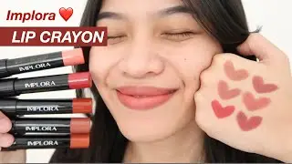 IMPLORA LIP CRAYON SATIN SWATCHES ALL SHADES Ratu Adellya