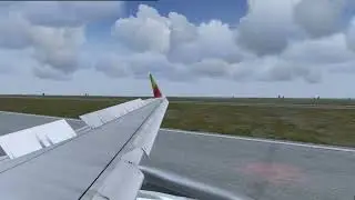 [Flightgear] TAP A320 Flaps 3 Approach and Perfect Landing at Rainy Beja, Portugal | ILS RWY19R