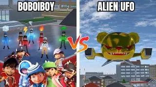 EXPERIMEN BOBOIBOY KUASA 7 VS PASUKAN ALIEN UFO TERKUAT DI SAKURA SCHOOL!!