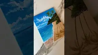 This Beach Painting Will Calm Your Mind Instantly 🌊🎨✨ #relaxingart #landscapeart #satisfying