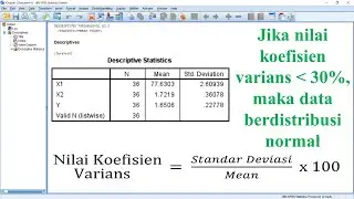 Ragam uji normalitas data SPSS || Normalitas Koefisien Varians