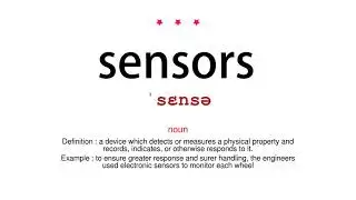 How to pronounce sensors - Vocab Today