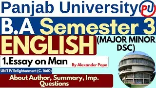 BA English Semester 3 | Essay on Man by Alexander Pope | Major Minor | English BA | PUC