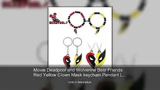 Movie Deadpool and Wolverine Best Friends Red Yellow Clown Mask keychain Pendant Love Heart Com