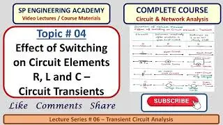 04 Effect of Switching on Circuit Elements R, L and C   Circuit Transients