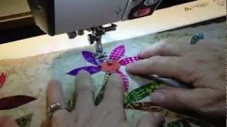 Edyta Sitar method of Machine Applique with clear thread.