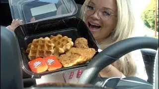 TRYING KFC'S NEW CHICKEN AND WAFFLES!