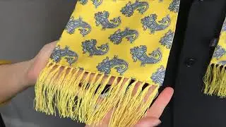 Aviator Bright Yellow Large Floral Paisley Silk Scarf