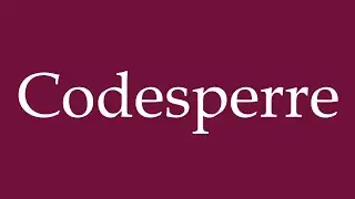 How to Pronounce ''Codesperre'' (Code lock) Correctly in German