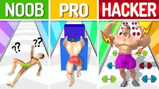 💪Muscle Race 3D 🔥 NOOB vs PRO vs HACKER 🔊 [With Sound Effects]