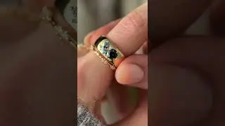 Dark Blue Spinel Statement Ring