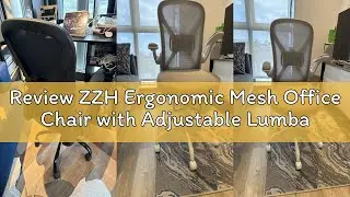 Review ZZH Ergonomic Mesh Office Chair with Adjustable Lumbar Support ＆ Flip-up Arms, Breathable Com