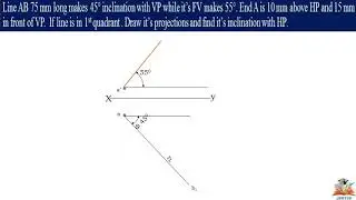 03 PROJECTION OF STRAIGHT LINE EXAMPLE