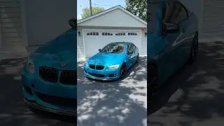 BEAUTIFUL Atomic Teal Wrap on this BMW E92 hood! #bmw #e92 #wrap #fyp
