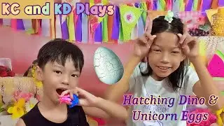Hatching Egg Dinosaur and Unicorn | #kcandkdplays #unboxingtoys
