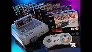 Spot _ Super Nintendo con F-Zero, Super R-Type, SimCity e Super Ghouls 'n Ghosts (1993)