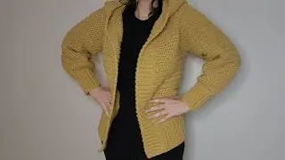 كروشية جاكيت قطعة واحدة مع شرح جميع المقاساتcrochet jacket one piece ♥️ all sizes