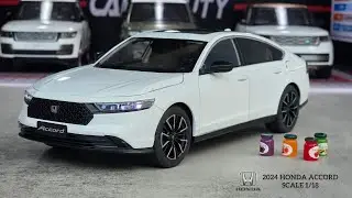 HD Miniature | 2024 White Honda Accord 1/18 Scale Official Licensed Car Model